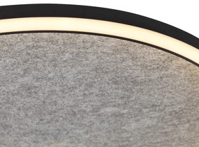 Plafonieră de design neagră cu pâslă, incluzând LED cu 3 trepte de intensitate luminoasă - Xavi Felt