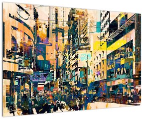 Tablou abstacțiunii pictate (90x60 cm)