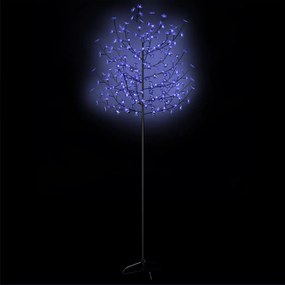 Pom Craciun 220 LED-uri lumina albastra, flori de cires, 220 cm 1, Albastru, 220 cm