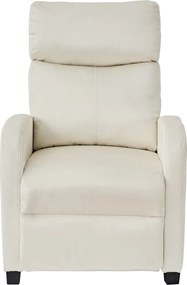 Fotoliu de relaxare, Spatar Rabatabil 135°, Suport picioare extensibil, Catifea, Bej Velvet-01