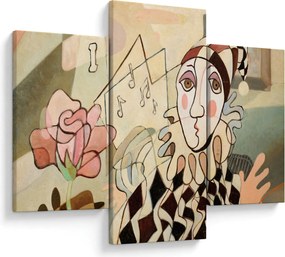 Tablou - Cubismul - arlechin și trandafir (90x60 cm)