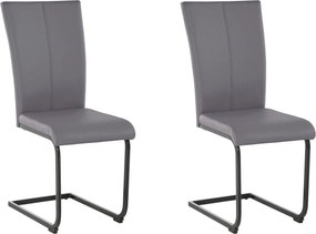 Set 2 scaune Oliver gri piele ecologica 43/55/98 cm