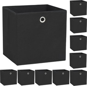 vidaXL Cutii de depozitare, 10 buc. negru 32x32x32 cm material nețesut
