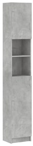802880 vidaXL Dulap de baie, gri beton, 32 x 25,5 x 190 cm, PAL