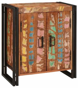 vidaXL Dulap de noapte Multicolour 38 x 33 x 58 cm Lemn masiv reciclat