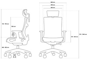 Scaun de birou negru/gri Yenkee