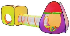 Cort de joaca pentru copii, 3 in 1, igloo si cub, cu tunel, 200 bile, husa, 280x83x100 cm