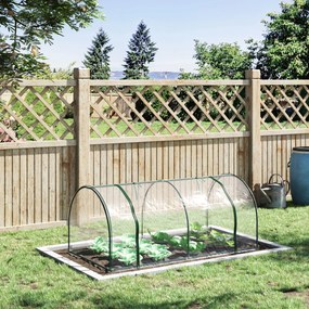Outsunny Tunel de oțel pentru grădină cu seră și capac din PVC, 200x100x80 cm, transparent și verde | Aosom Romania