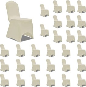 vidaXL Huse de scaun elastice, 30 buc., crem