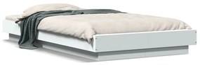 3281147 vidaXL Cadru de pat cu lumini LED, alb, 90x190 cm, lemn prelucrat