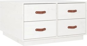 vidaXL Măsuță de cafea, alb, 80x80x45 cm, lemn masiv de pin