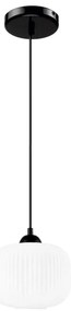 Lustră pe cablu HARMA 1xE27/15W/230V d. 20 cm alb/negru
