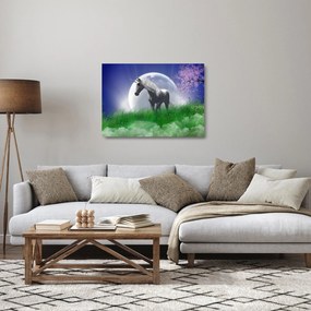 Tablou pe sticlă cu unicorn (70x50 cm)