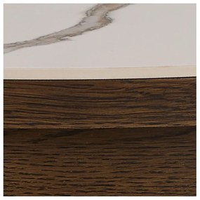 Măsuță de cafea bej-maro închis rotundă cu blat ceramic ø 90 cm Southampton – Actona