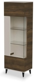 Vitrina Random 2 W-1 casmir/nuc/negru H182 cm