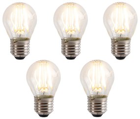 Set de 5 becuri LED E27 reglabile P45 4W 330lm 2100K