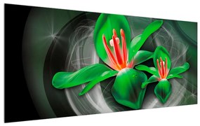 Tablou modern cu flori verzi (120x50 cm), în 40 de alte dimensiuni noi