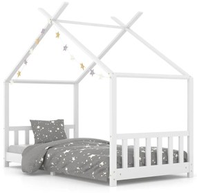283369 vidaXL Cadru pat de copii, alb, 90 x 200 cm, lemn masiv de pin