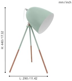 Lampă de masă Eglo 49337 DUNDEE 1xE27/60W/230V