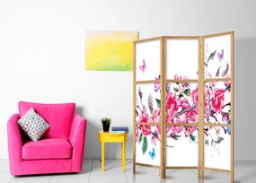 Paravan japonez - Japanese Style: Flowers and Butterflies [Room Dividers]