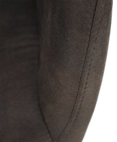 Fotoliu design, ţesătură din piele periată, maro Taupe / negru, LACEY