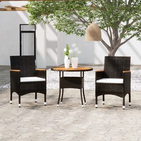 vidaXL Set mobilier de grădină, 3 piese, poliratan