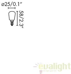 Bec E14 LED decorativ T26 FILAMENT 1W 2700K 17446
