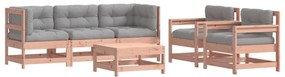 3185820 vidaXL Set mobilier de grădină cu perne, 6 piese, lemn masiv Douglas