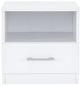 Noptieră Miami 1 sertar 40x40 cm alb-alb
