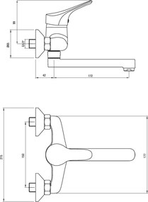 Joko Baterie pentru chiuvetă, montare pe perete Finisaj: Crom BOJ_050M