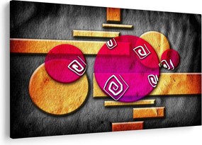 Tablou abstract cu simboluri istorice (90x60 cm)
