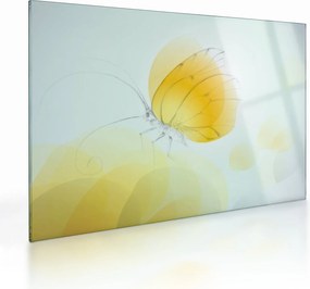 Tablou pe sticlă - Fluturele galben (70x50 cm)