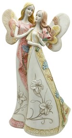 Figurina cu Ingeri SERENITY, Roz, 14x25cm