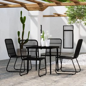 vidaXL Set de servit masa pentru grădină, 5 piese, negru