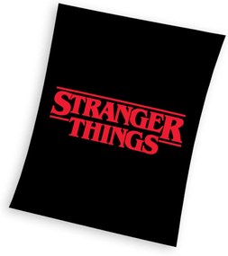 Stranger Things Black pătură coral fleece 130x170cm