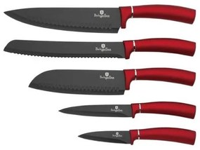 Set de cutite cu suport 6 piese,Burgundy Metalic Line Berlinger Haus BH 2528