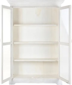 Vitrina din lemn de mango, finisaj alb antichizat, "Blanco "