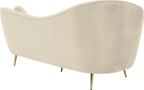 Canapea cu 3 locuri de design, ţesătură Velvet bejgold crom auriu, EZIO TYP 3