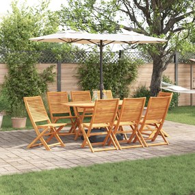 vidaXL Set dining grădină Manual 9 pcs Maro mare Lemn masiv de acacia