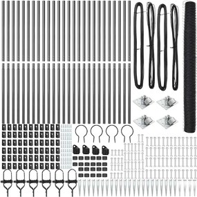 vidaXL Stâlp de gard. Gri 50 x 1,6 m (plasă de 50 mm) Oțel și PVC