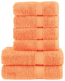 vidaXL Set de prosoape premium SOLUND, 6 piese, portocaliu, 600 g/m²