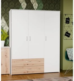 Dulap URO 152 x 190 cm, stejar artisan/alb