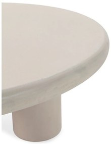 Măsuță de cafea crem rotundă cu aspect de piatră ø 80 cm Iriel – MOME