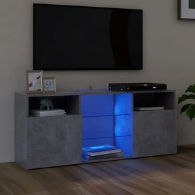 Comoda TV cu lumini LED, gri beton, 120x30x50 cm 1, Gri beton
