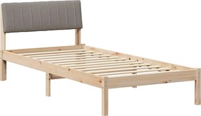 vidaXL Cadru de pat Maroniu și taupe 90 x 200 cm Lemn masiv de pin