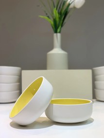 Bol COLORAT Galben ( Alb Perlat Mat Exterior Galben Lucios Interior)