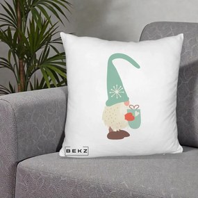 Perna Decorativa Gnom Nordic cu Cana Calda Menta, 40x40 cm, Alb Pufos, Husa Detasabila, Perna Inclusa, BEKZ®