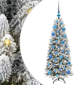 vidaXL Brad de Crăciun artificial cu 150 LED cu suport Alb 120 cm