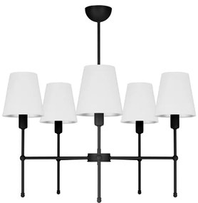 Lustră cu tijă MADELA 5xE14/40W/230V alb/negru