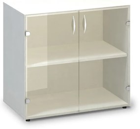 Dulap din sticlă joasă ProOffice 80 x 45,8 x 73,5 cm, alb